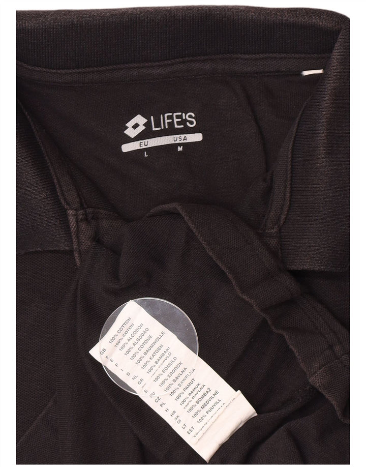 Lotto Mens Polo Shirt Medium Black Cotton