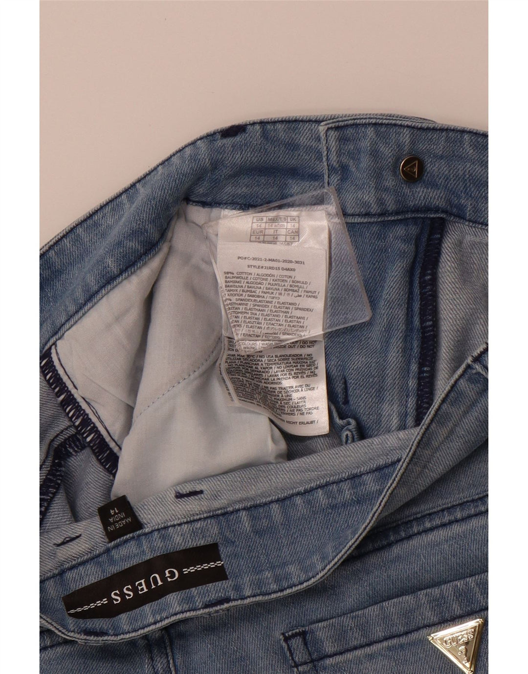 GUESS Girls Denim Shorts 13-14 Years W28 Blue Cotton