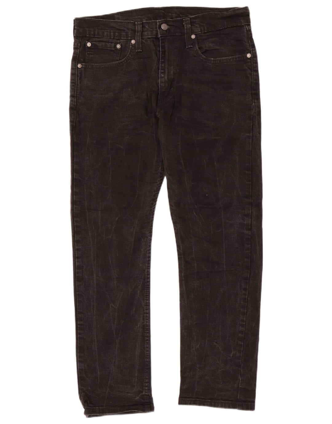 Levi's Mens 502 Tapered Jeans W32 L27 Black Cotton