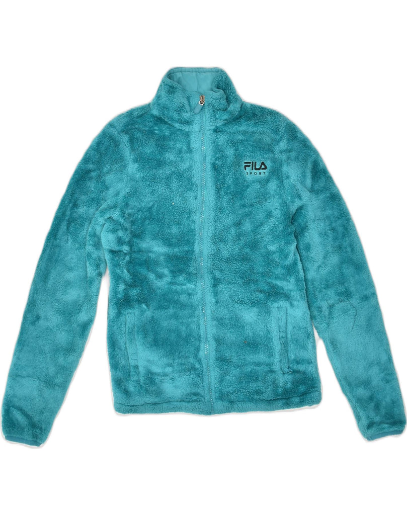 FILA Girls Fleece Jacket 10-11 Years Medium Turquoise Polyester | Vintage Fila | Thrift | Second-Hand Fila | Used Clothing | Messina Hembry 