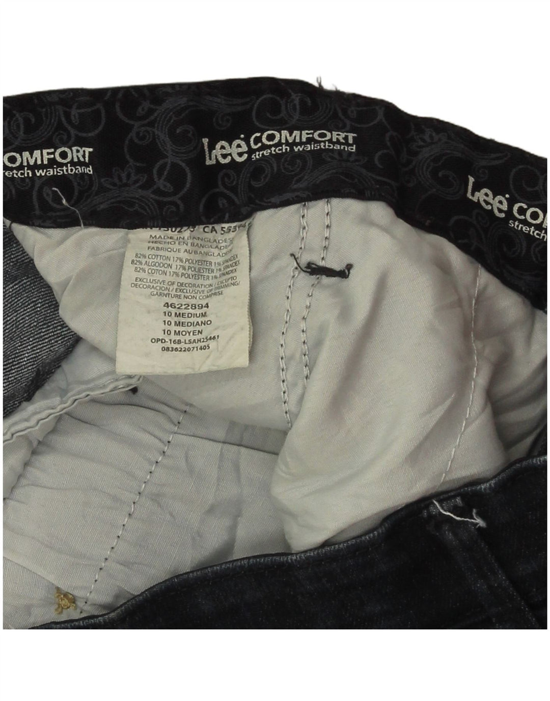 Lee Womens Denim Shorts US 10 Large W32  Navy Blue Cotton