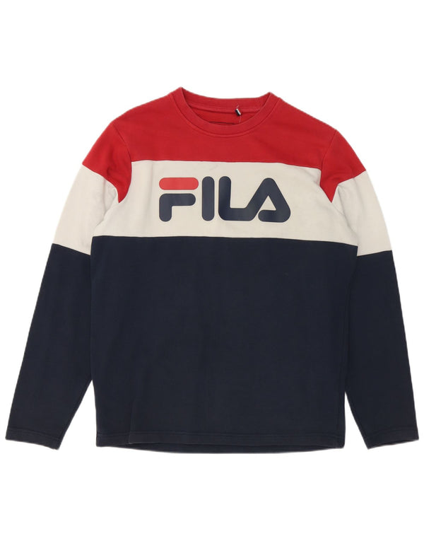 Fila Mens Graphic Sweatshirt Jumper Small Multicoloured Colourblock Cotton