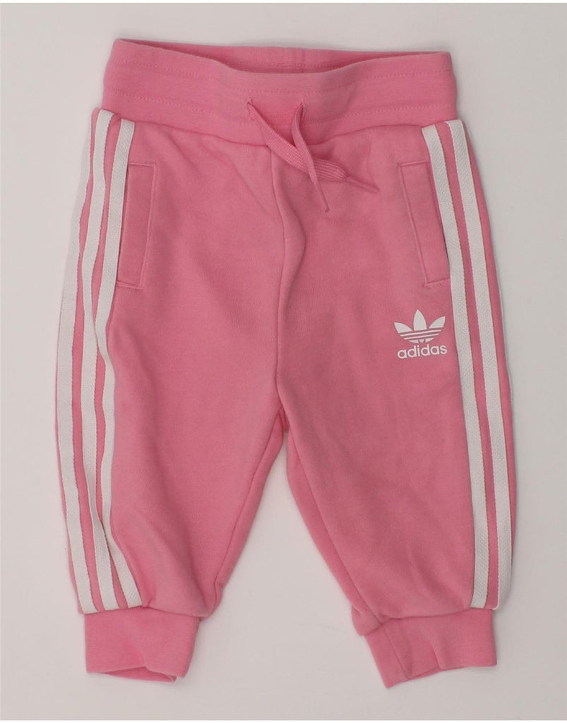 ADIDAS Baby Boys Joggers Tracksuit Trousers 6-9 Months Pink Cotton | Vintage Adidas | Thrift | Second-Hand Adidas | Used Clothing | Messina Hembry 