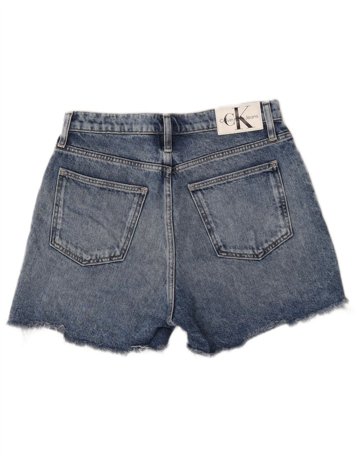Calvin Klein Womens Denim Distressed Hot Pants W28 Medium Blue Cotton