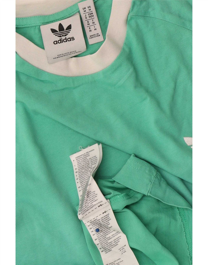 Adidas Mens T-Shirt Top Medium Green Cotton