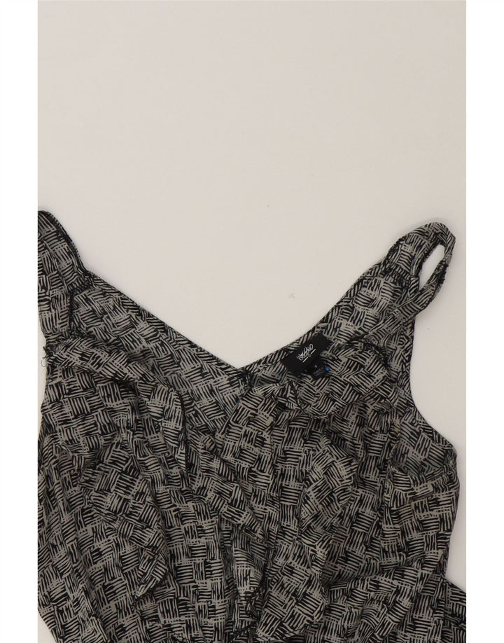 MOSSIMO Womens Sleeveless A-Line Dress UK 10 Small Navy Blue Patchwork Vintage Mossimo and Second-Hand Mossimo from Messina Hembry 