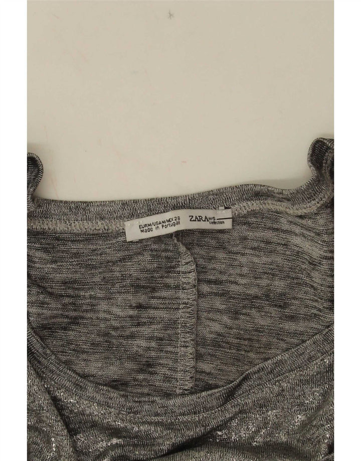 Zara Womens Sleeveless Blouse Top UK 14 Medium Grey