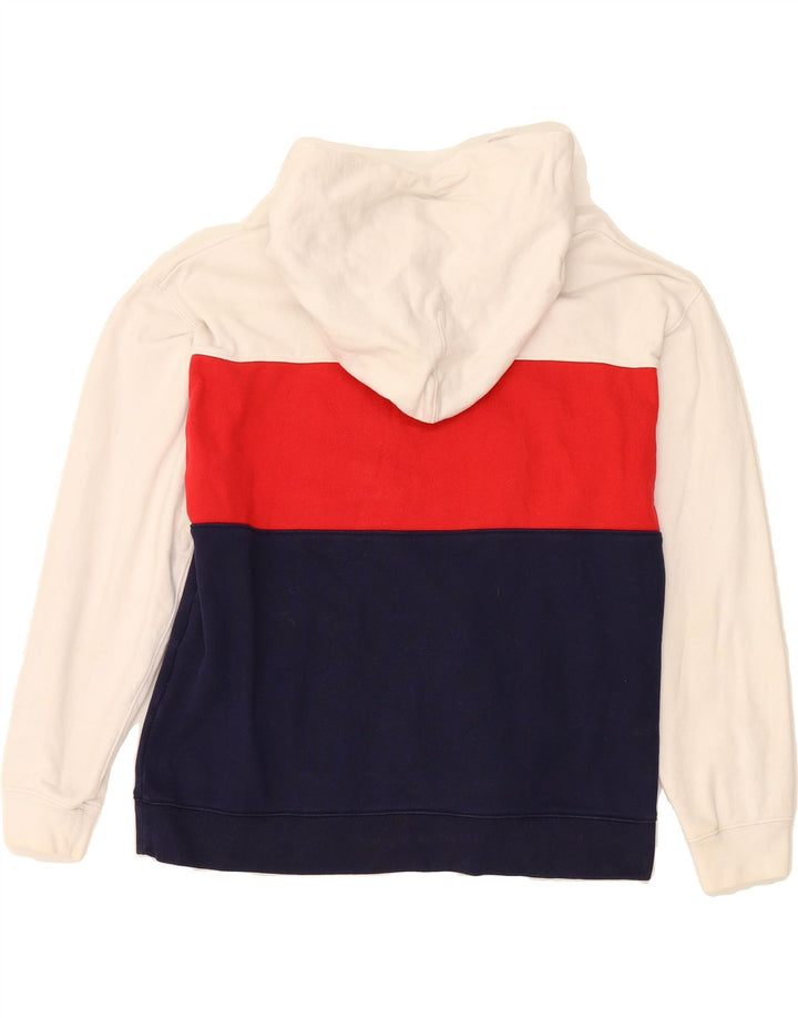 LEVI'S Womens Graphic Hoodie Jumper UK 14 Medium Multicoloured Colourblock Vintage Levi's and Second-Hand Levi's from Messina Hembry 