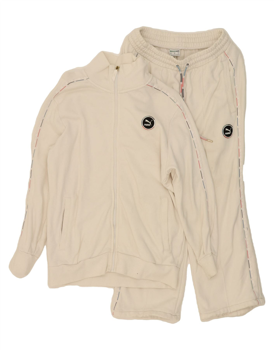 PUMA Womens Full Tracksuit UK 14 Medium Off White Cotton Vintage Puma and Second-Hand Puma from Messina Hembry 