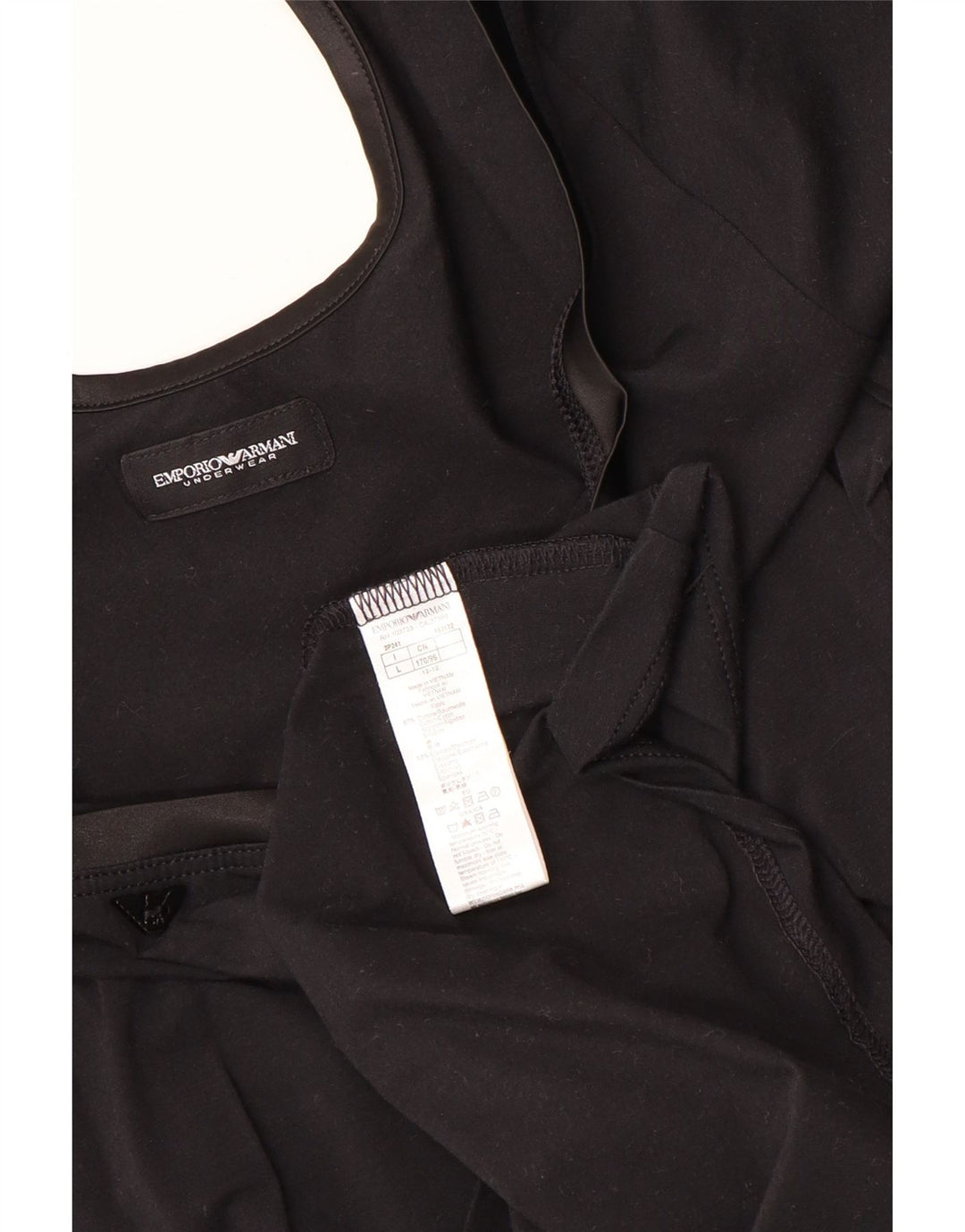 Emporio Armani Womens Blouse Top UK 14 Large Black Cotton