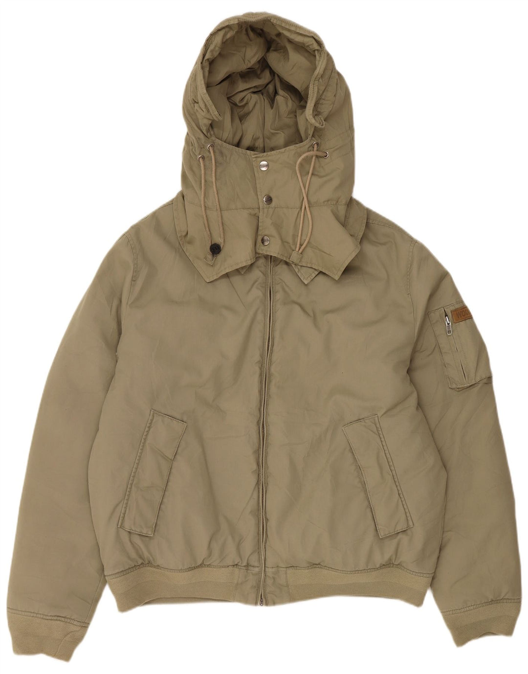 Woolrich Mens Hooded Padded Jacket UK 42 XL Khaki