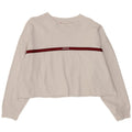 Levi's Womens Oversized Crop Sweatshirt Jumper UK 14 Large White Striped