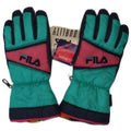Fila Mens Ski Gloves Small Green Colourblock Polyester Winter