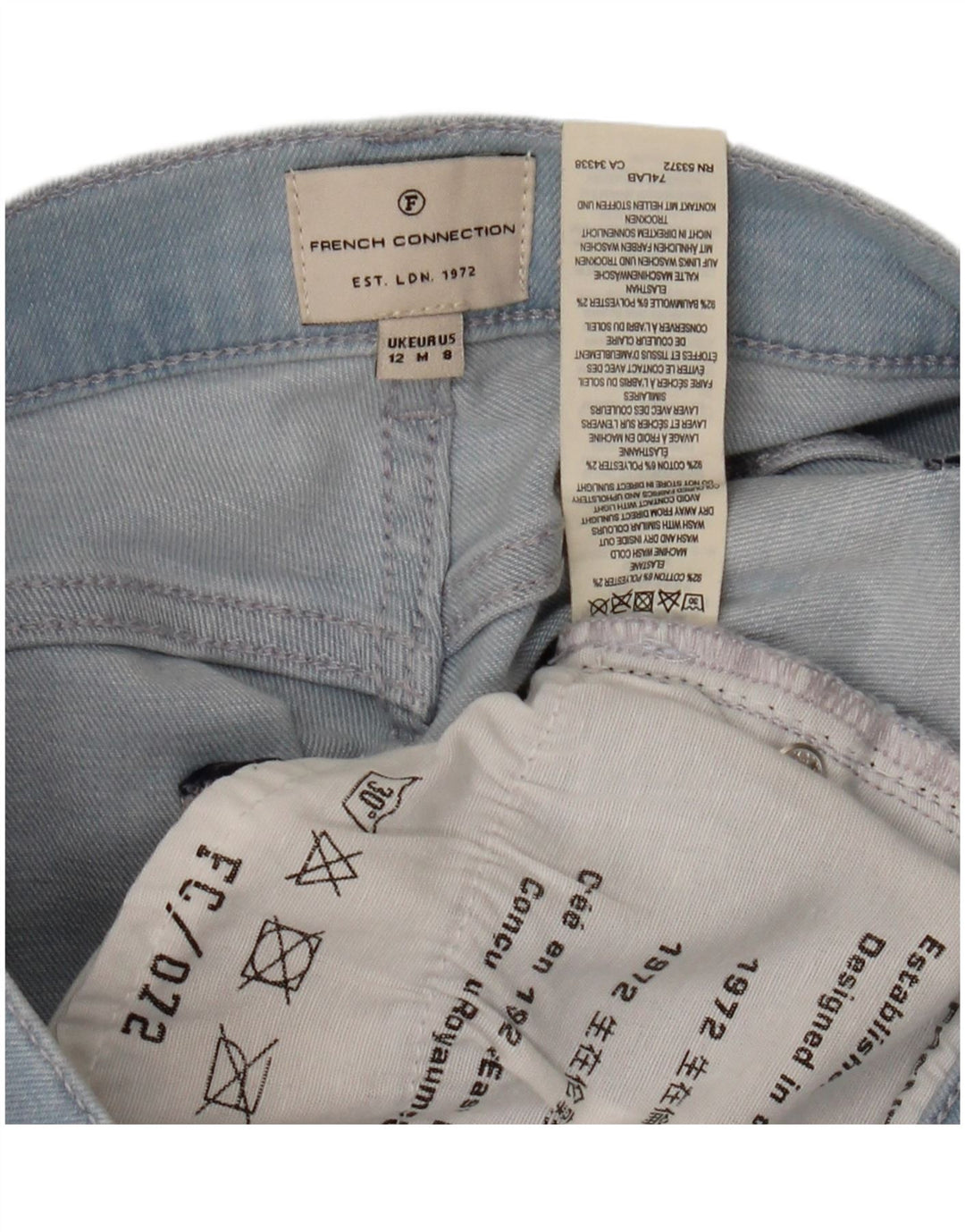FRENCH CONNECTION Womens Slim Jeans UK 12 Medium W30 L28 Blue Cotton