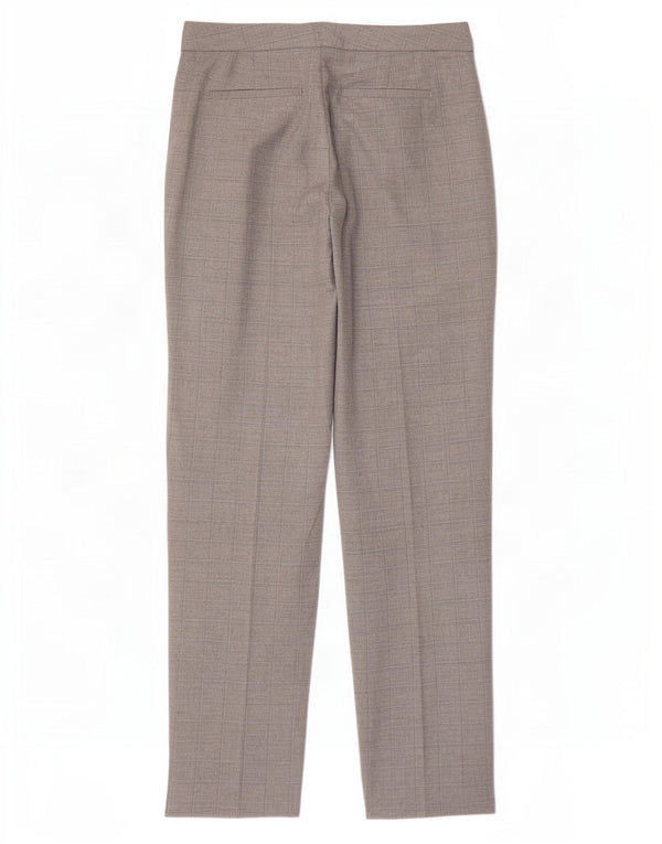 Marks & Spencer Womens Chino Trousers UK 10 Small W27 L30 Grey Check