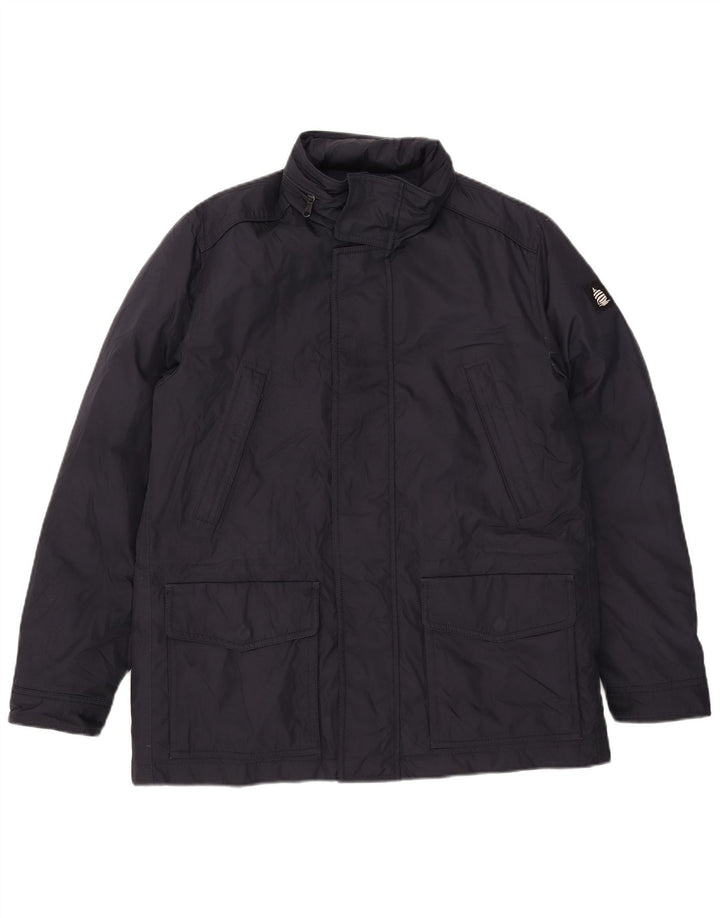 Marina Yachting Mens Hooded Padded Jacket IT 50 Large Navy Blue Polyester