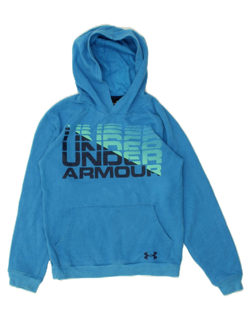 UNDER ARMOUR Boys Cold Gear Graphic Hoodie Jumper 14-15 Years Large Blue | Vintage Under Armour | Thrift | Second-Hand Under Armour | Used Clothing | Messina Hembry 