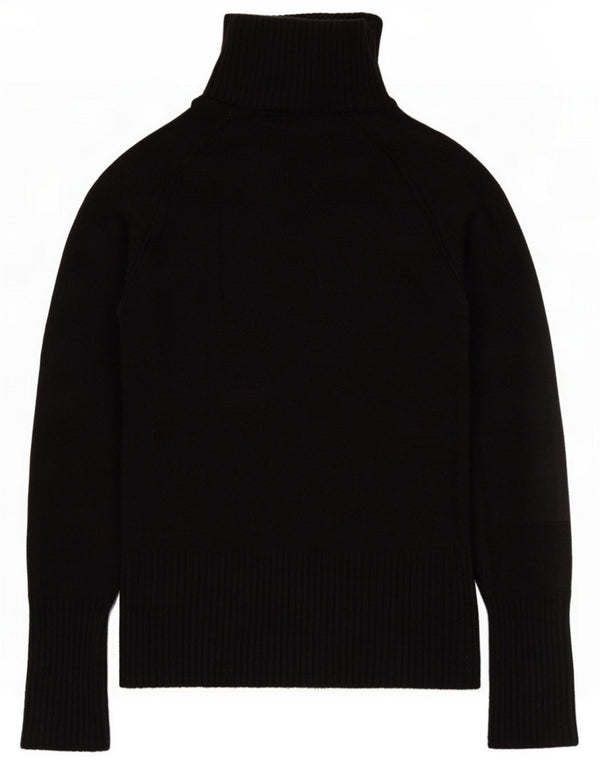 Tommy Hilfiger Womens Roll Neck Jumper Sweater UK 10 Small Black Cotton