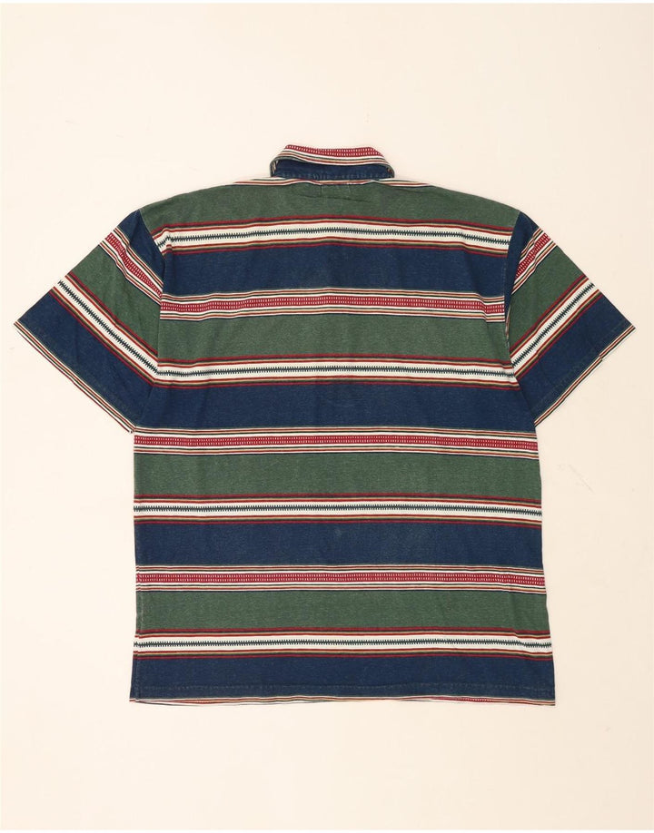 Rocky Mens Rugby Polo Shirt Large Multicoloured Striped