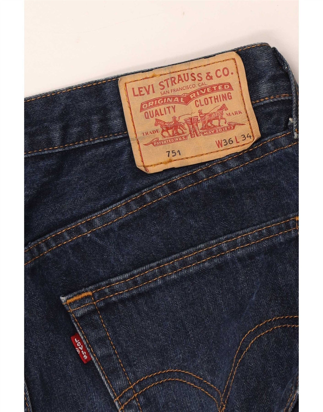 Levi's Mens 751 Cropped Straight Jeans W36 L25 Navy Blue