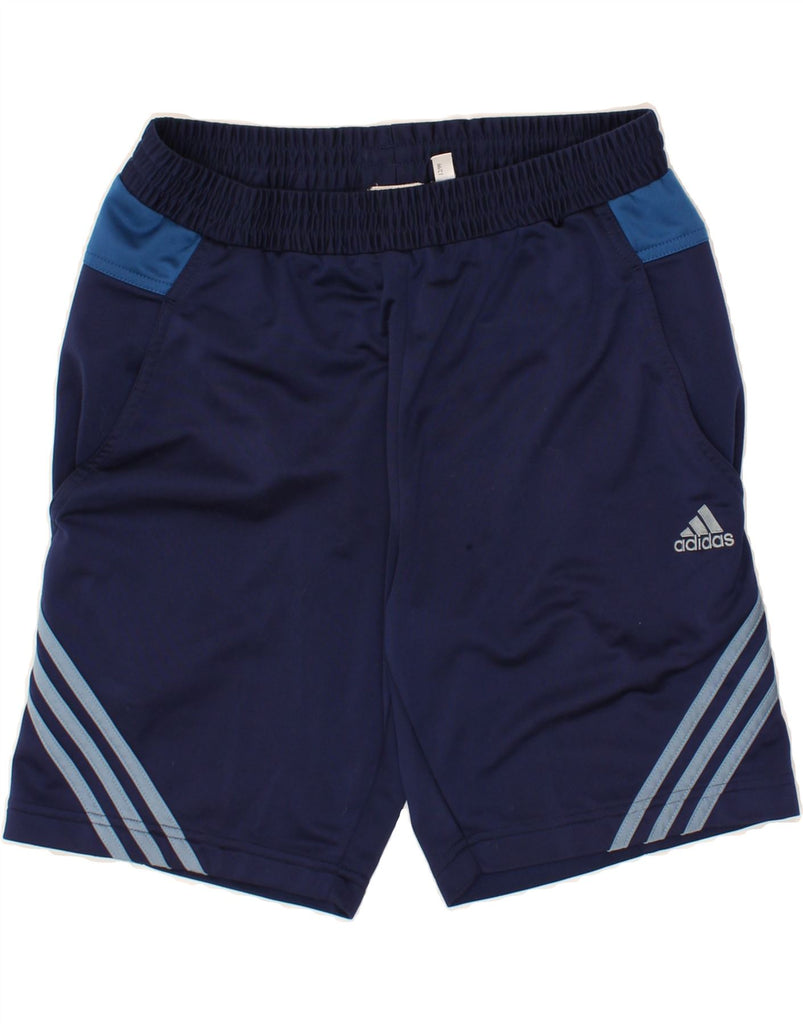 ADIDAS Mens Graphic Sport Shorts UK 34/36 Small Navy Blue Colourblock | Vintage Adidas | Thrift | Second-Hand Adidas | Used Clothing | Messina Hembry 