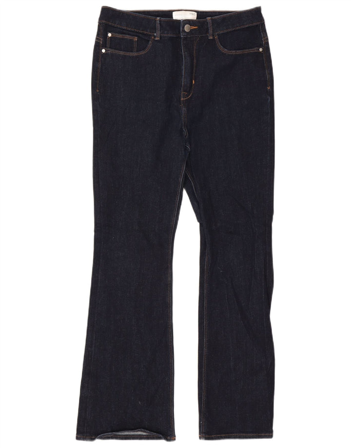Marks & Spencer Womens Slim Flared Jeans UK 14 Large W32 L29 Navy Blue