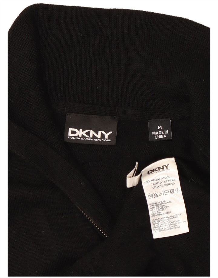 Dkny Mens Cardigan Sweater Medium Black Wool