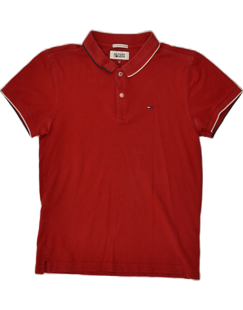 TOMMY HILFIGER Womens Polo Shirt UK 12 Medium Red Cotton | Vintage Tommy Hilfiger | Thrift | Second-Hand Tommy Hilfiger | Used Clothing | Messina Hembry 