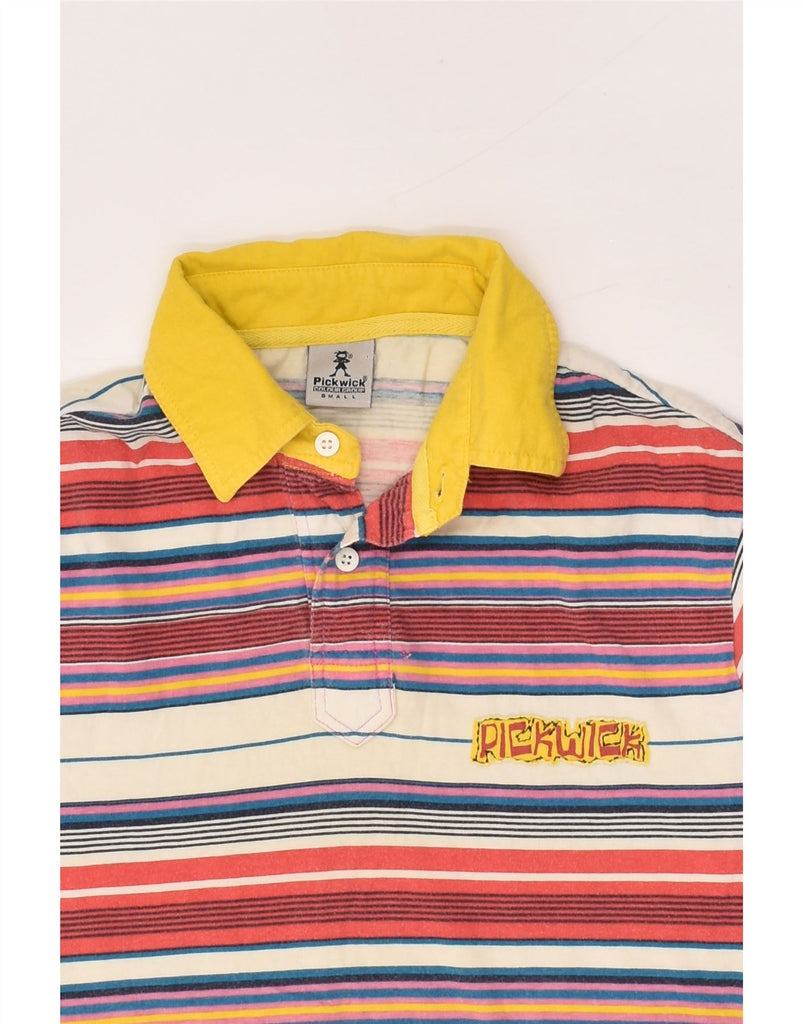 PICKWICK Mens Polo Shirt Small Multicoloured Striped | Vintage Pickwick | Thrift | Second-Hand Pickwick | Used Clothing | Messina Hembry 