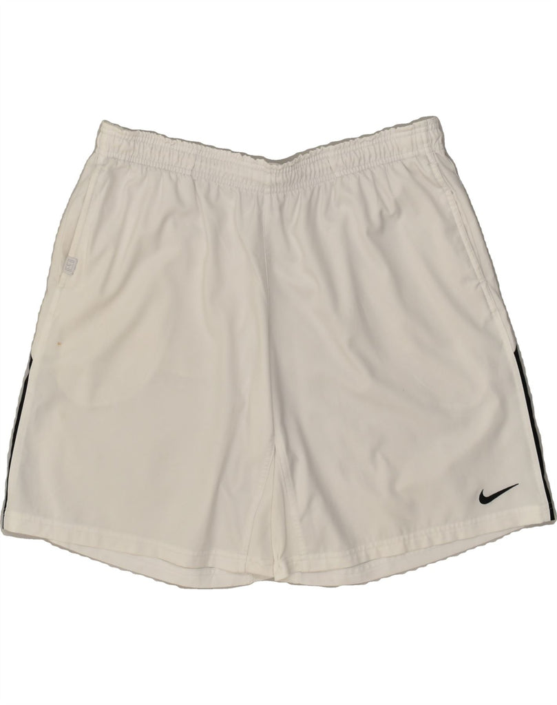 NIKE Mens Dri Fit Sport Shorts XL White Polyester Vintage Nike and Second-Hand Nike from Messina Hembry 