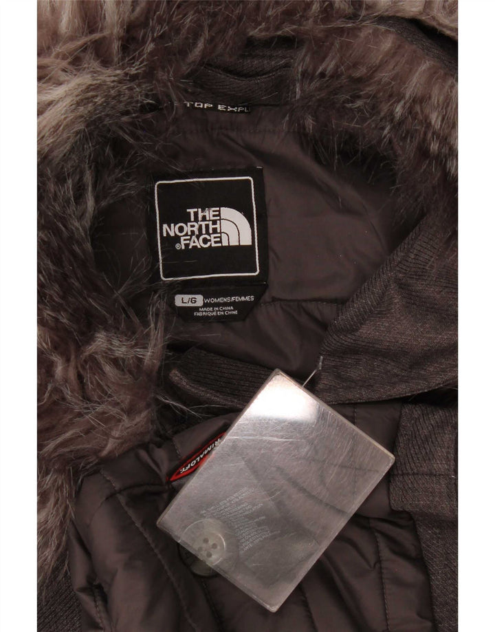 The North Face Womens Parka Jacket UK 16 Large Grey Polyester