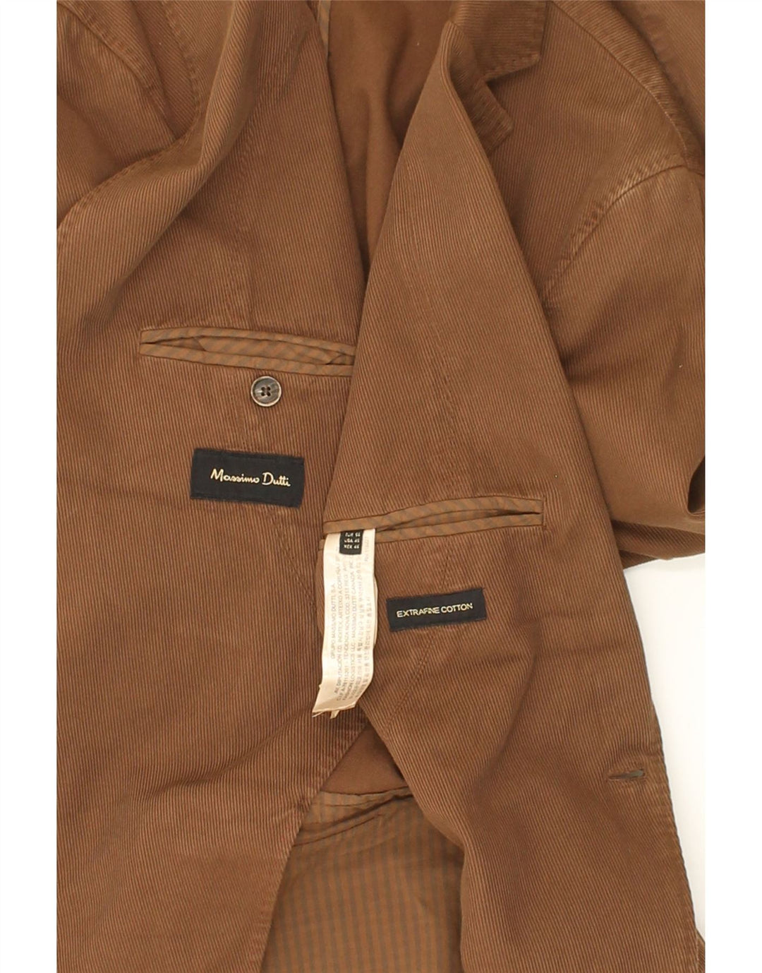 MASSIMO DUTTI Mens 2 Button Blazer Jacket EU 56 XL Brown Cotton