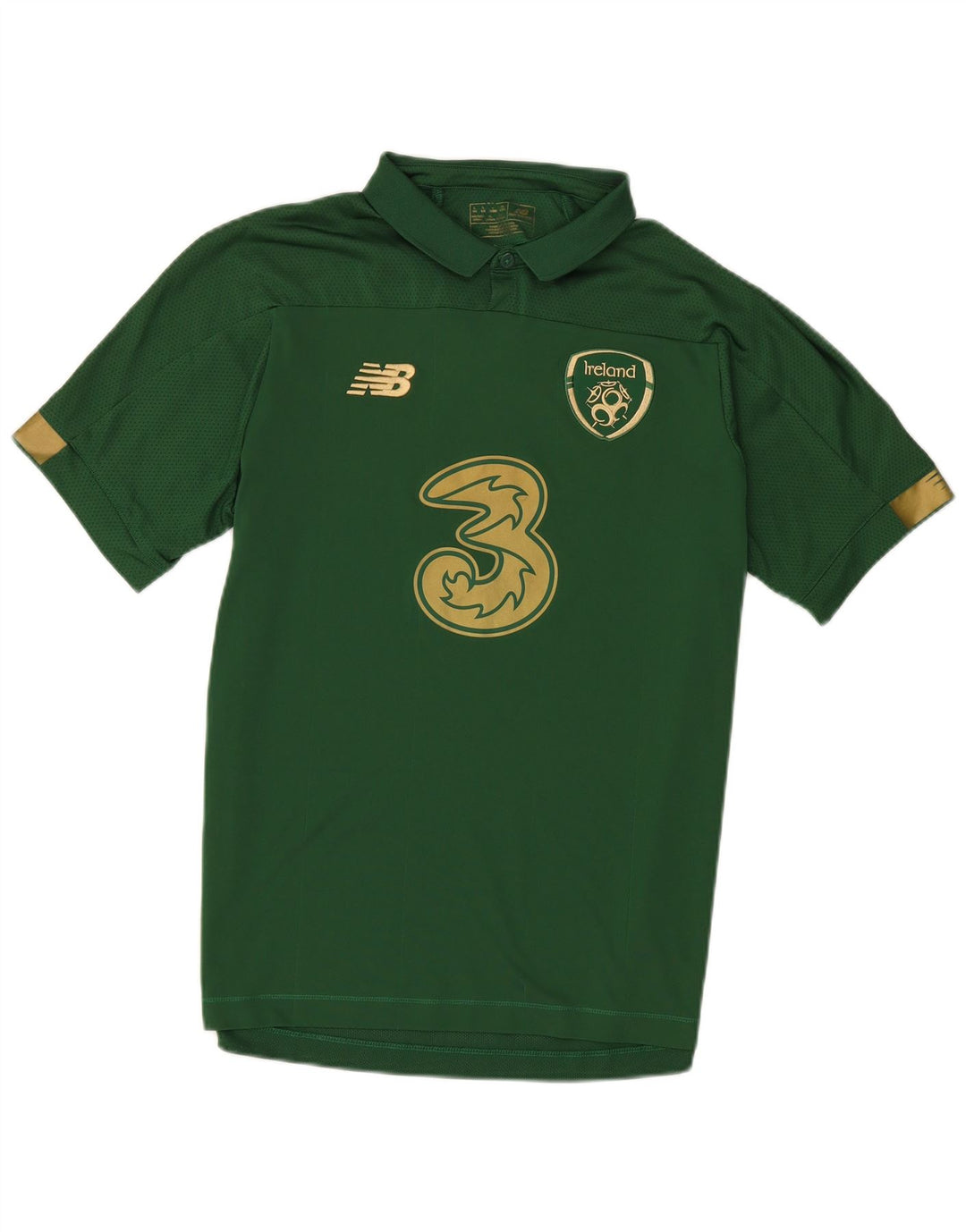 New Balance Mens Graphic Polo Shirt Large Green Polyester