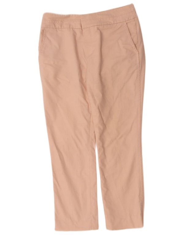 Zara Womens Crop Straight Chino Trousers EU 38 Small W28 L25 Pink Cotton
