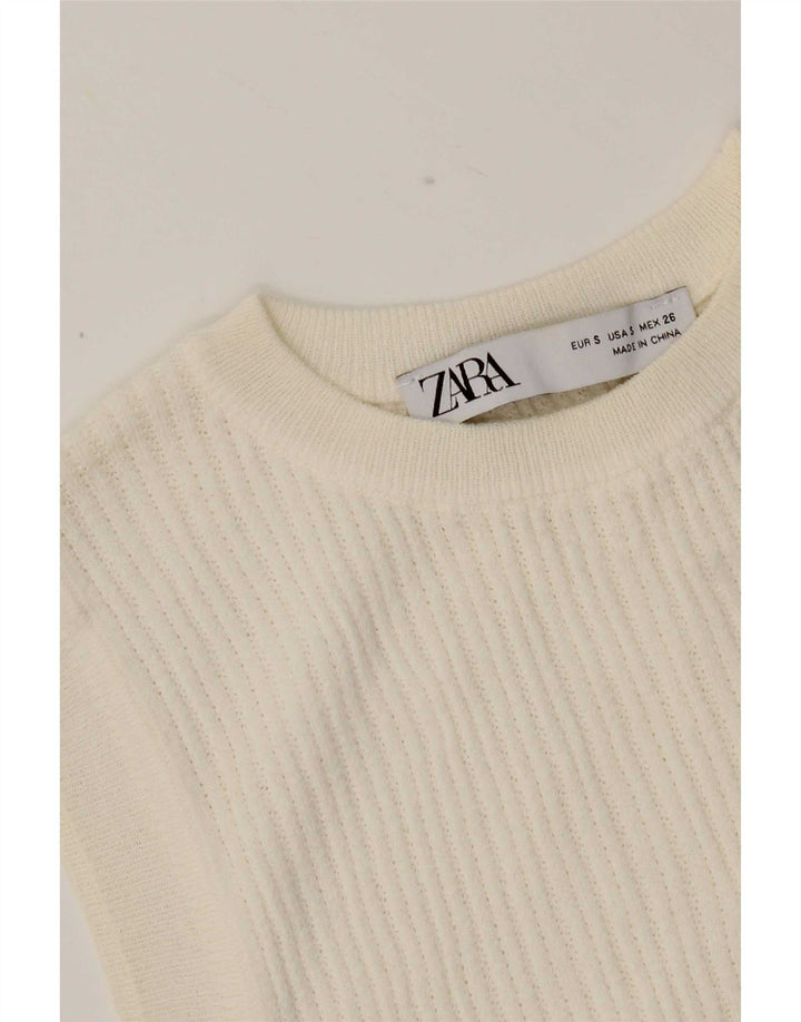 Zara Womens Crop Vest Top UK 8 Small White