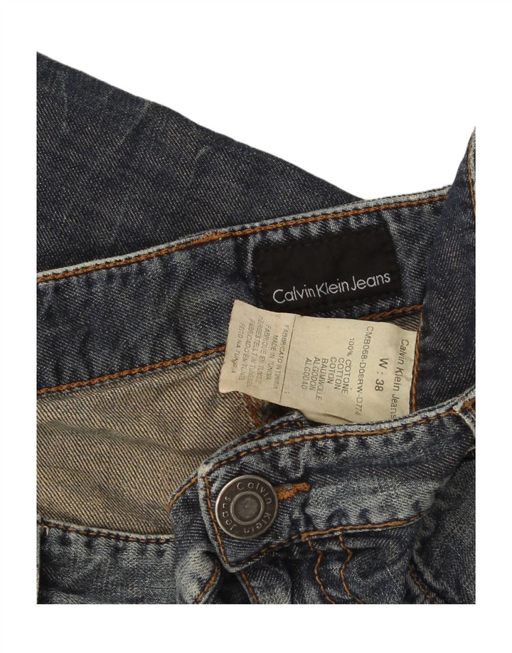 Calvin Klein Mens Straight Jeans W38 L28 Navy Blue Cotton