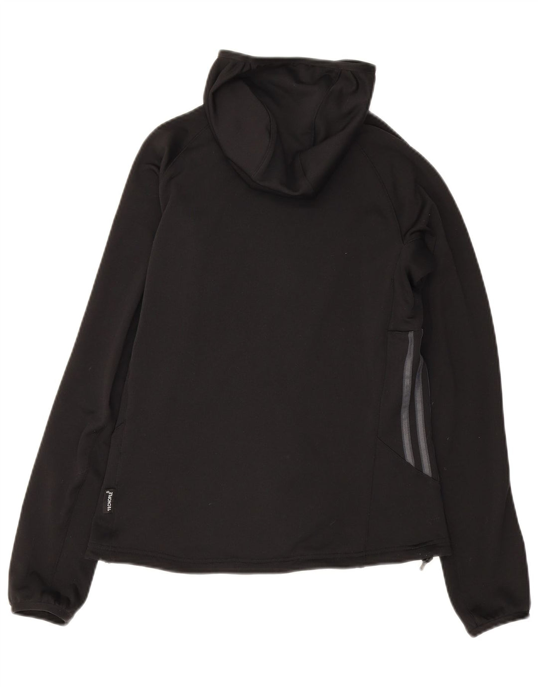 Adidas Womens Zip Hoodie Sweater UK 10 Small Black Polyester