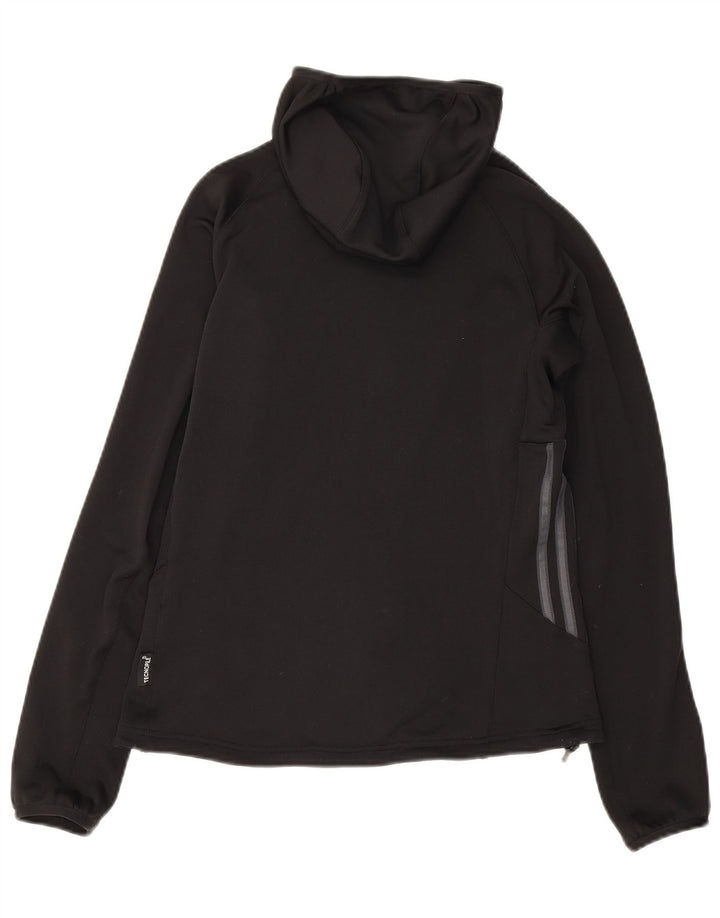 Adidas Womens Zip Hoodie Sweater UK 10 Small Black Polyester