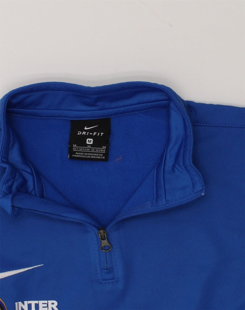 NIKE Boys Zip Neck Pullover Tracksuit Top 10-11 Years Medium Blue | Vintage Nike | Thrift | Second-Hand Nike | Used Clothing | Messina Hembry 