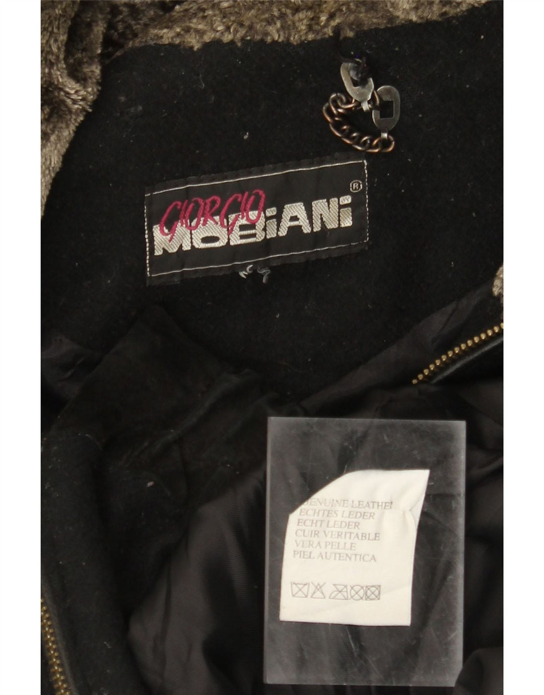 GIORGIO MOBIANI Mens Hooded Suede Jacket UK 44 2XL Black Leather