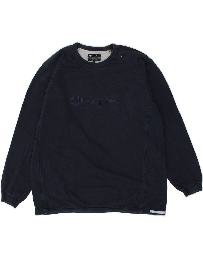 CHAMPION Mens Graphic Sweatshirt Jumper Medium Navy Blue | Vintage Champion | Thrift | Second-Hand Champion | Used Clothing | Messina Hembry 