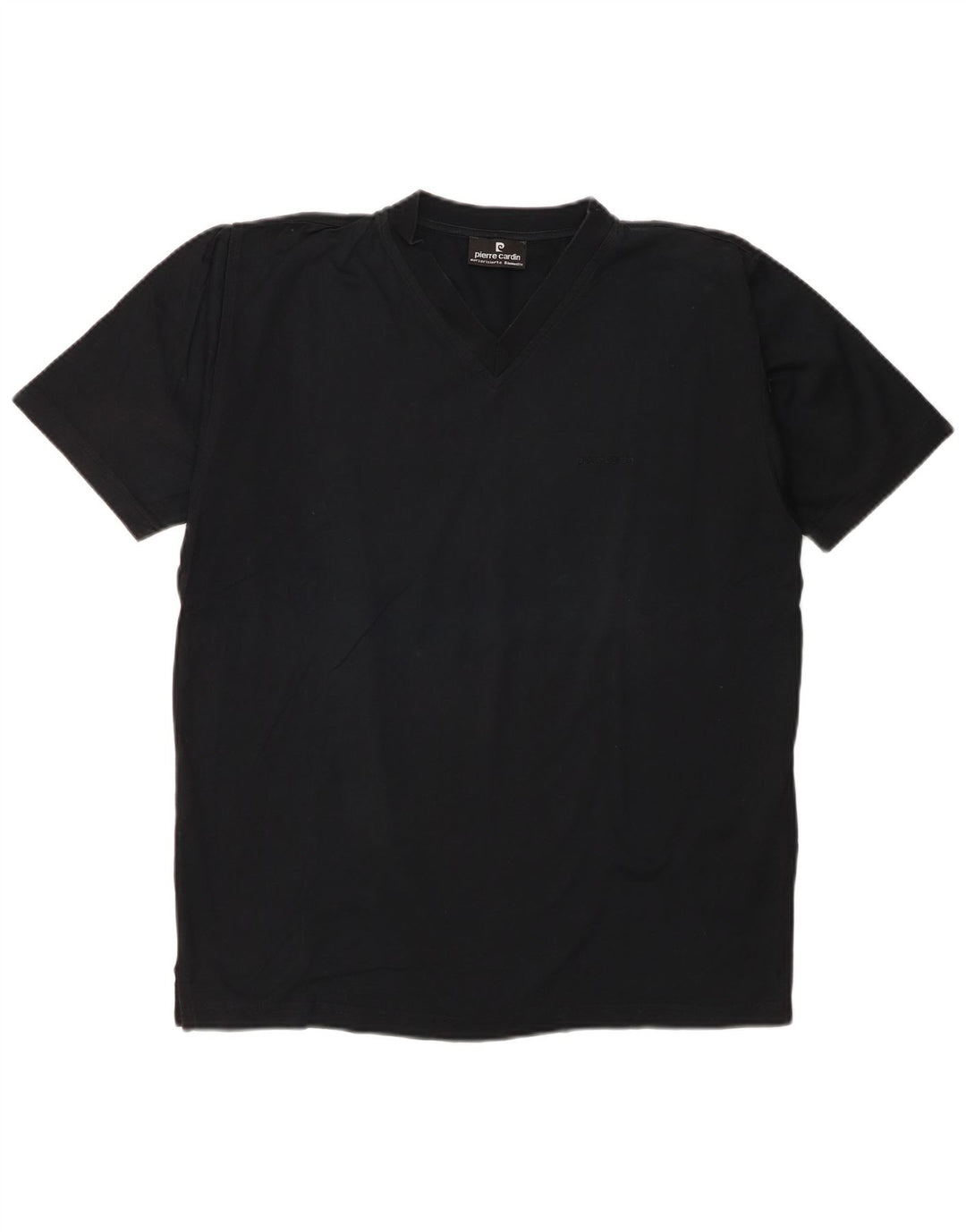 Pierre Cardin Mens T-Shirt Top Medium Black Cotton