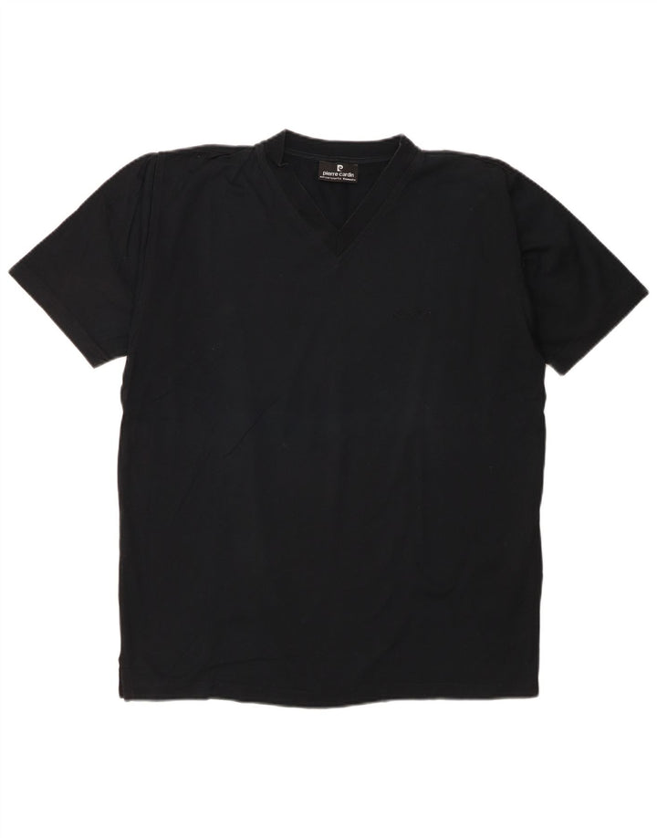 Pierre Cardin Mens T-Shirt Top Medium Black Cotton