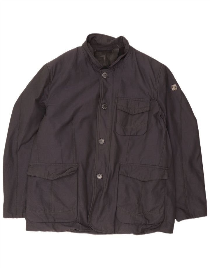 Trussardi Mens Utility Jacket IT 58 4XL Navy Blue Polyester