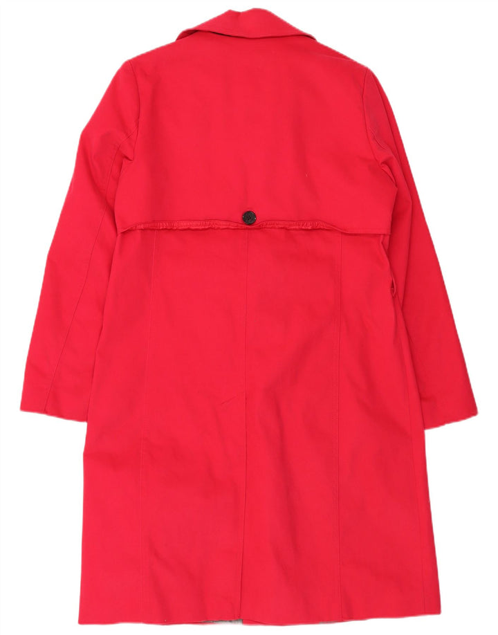 SUPERDRY Womens Trench Coat UK 14 Large Red Cotton