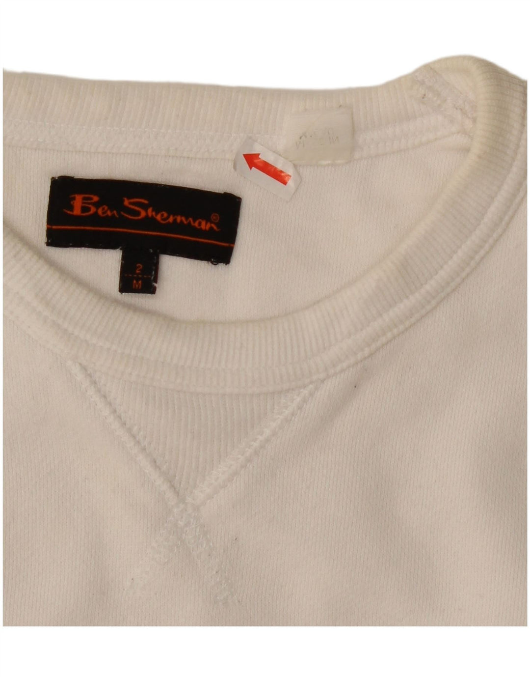 Ben Sherman Mens Graphic Sweatshirt Jumper Medium White Cotton