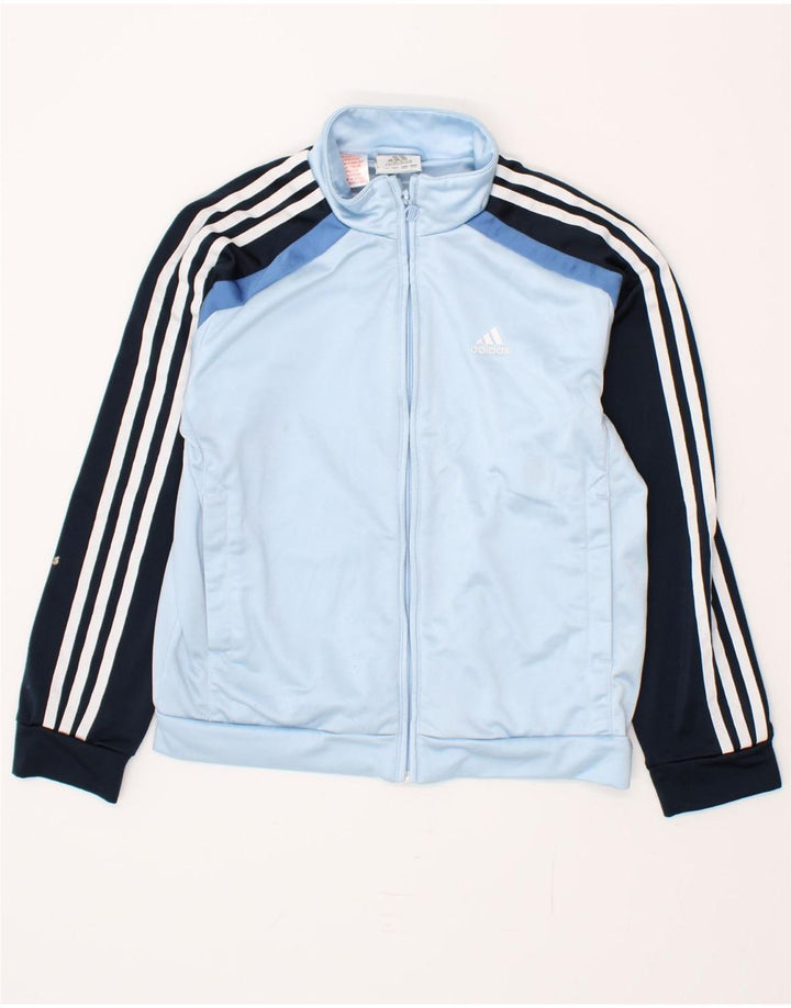 ADIDAS Boys Tracksuit Top Jacket 11-12 Years Blue Colourblock Polyester Vintage Adidas and Second-Hand Adidas from Messina Hembry 