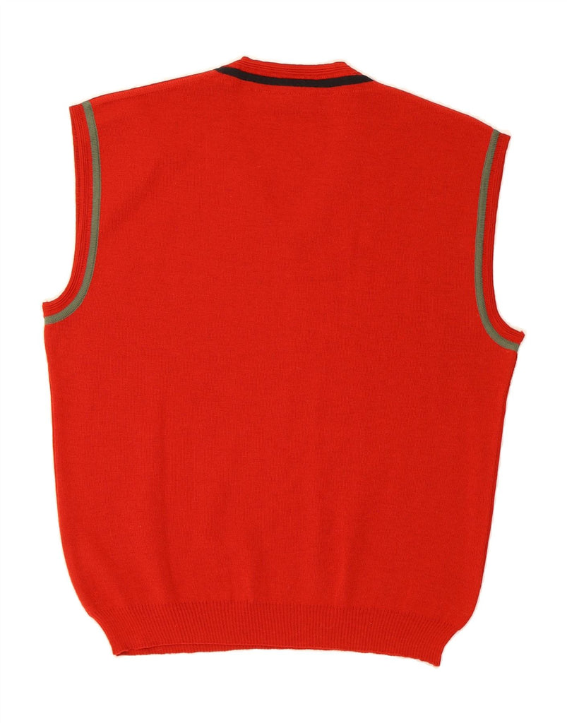 ENZO LORENZO Mens Vest Tank Top IT 48 Medium Red Wool Vintage Enzo Lorenzo and Second-Hand Enzo Lorenzo from Messina Hembry 