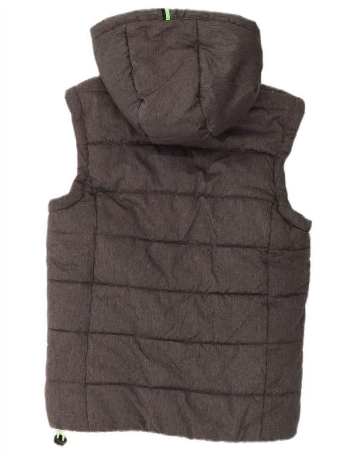 Superdry Mens Padded Gilet UK 38 Medium Grey Polyester