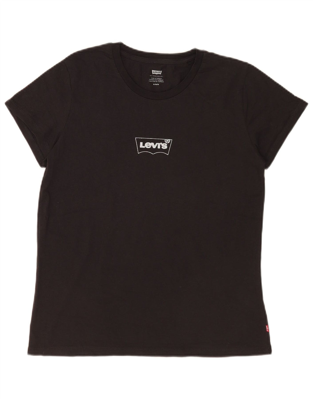 Levi's Womens Graphic T-Shirt Top UK 14 Medium Black Cotton
